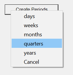 Create periods popup menu